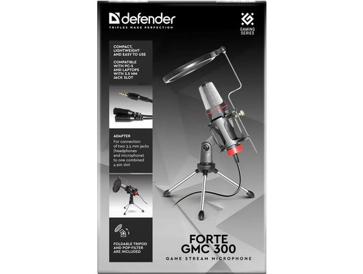 Микрофон Defender Forte GMC 300 USB черный